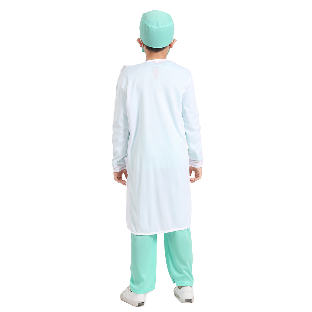 Hospital Doctor Kids Surgeon Dr Uniform Boys Career Halloween Cosplay Costume